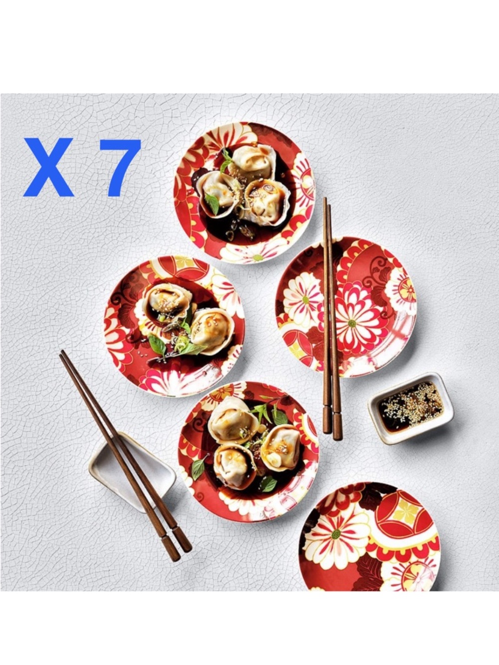 New! Crate&Barrel Fortune Garden Stoneware Appetizer Plate x 7pc @chaosultd333